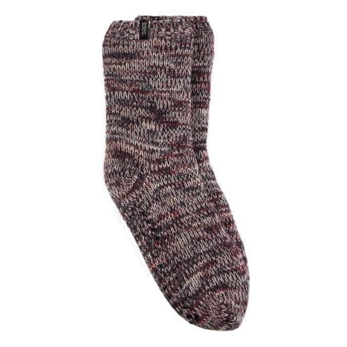 totes toasties® Mens Chunky Twist Sherpa Lined Slipper Socks Multi Extra Image 2
